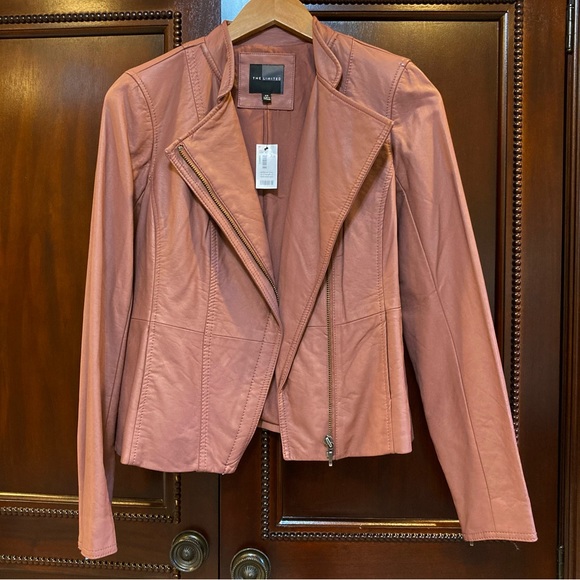 The Limited Jackets & Blazers - 😃Host Pick 🎉 NWT The Limited Faux Leather Mauve Moto Jacket, Size XS